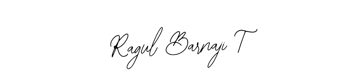 The best way (Bearetta-2O07w) to make a short signature is to pick only two or three words in your name. The name Ragul Barnaji T include a total of six letters. For converting this name. Ragul Barnaji T signature style 12 images and pictures png