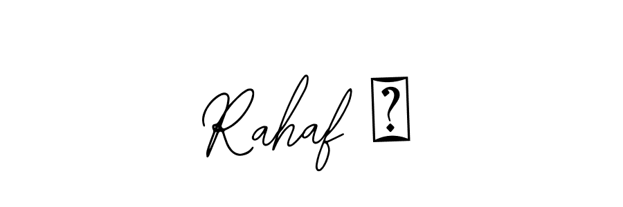 This is the best signature style for the Rahaf ❤ name. Also you like these signature font (Bearetta-2O07w). Mix name signature. Rahaf ❤ signature style 12 images and pictures png