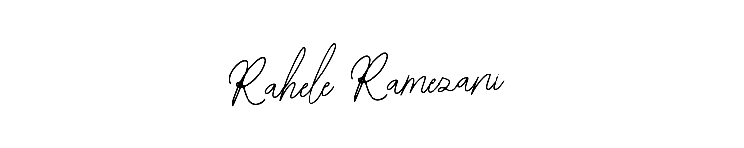 Bearetta-2O07w is a professional signature style that is perfect for those who want to add a touch of class to their signature. It is also a great choice for those who want to make their signature more unique. Get Rahele Ramezani name to fancy signature for free. Rahele Ramezani signature style 12 images and pictures png