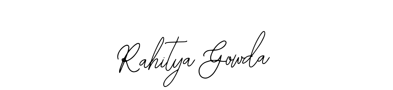 Also You can easily find your signature by using the search form. We will create Rahitya Gowda name handwritten signature images for you free of cost using Bearetta-2O07w sign style. Rahitya Gowda signature style 12 images and pictures png