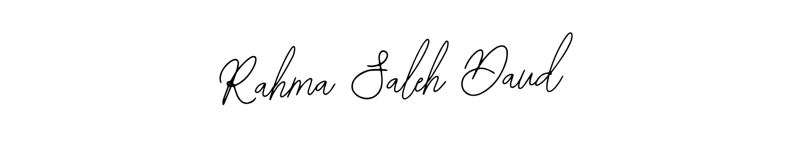 The best way (Bearetta-2O07w) to make a short signature is to pick only two or three words in your name. The name Rahma Saleh Daud include a total of six letters. For converting this name. Rahma Saleh Daud signature style 12 images and pictures png