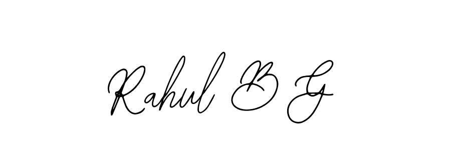 if you are searching for the best signature style for your name Rahul B G. so please give up your signature search. here we have designed multiple signature styles  using Bearetta-2O07w. Rahul B G signature style 12 images and pictures png