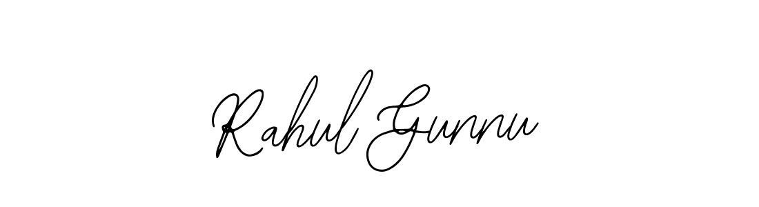How to make Rahul Gunnu name signature. Use Bearetta-2O07w style for creating short signs online. This is the latest handwritten sign. Rahul Gunnu signature style 12 images and pictures png