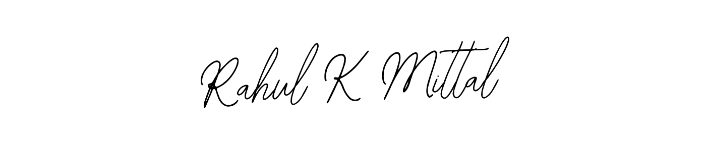 How to make Rahul K Mittal name signature. Use Bearetta-2O07w style for creating short signs online. This is the latest handwritten sign. Rahul K Mittal signature style 12 images and pictures png