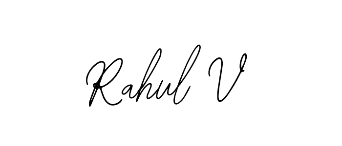 How to make Rahul V name signature. Use Bearetta-2O07w style for creating short signs online. This is the latest handwritten sign. Rahul V signature style 12 images and pictures png