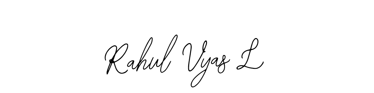 You should practise on your own different ways (Bearetta-2O07w) to write your name (Rahul Vyas L) in signature. don't let someone else do it for you. Rahul Vyas L signature style 12 images and pictures png