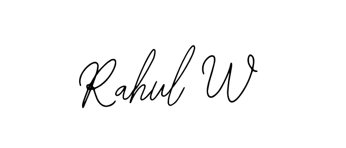 How to make Rahul W name signature. Use Bearetta-2O07w style for creating short signs online. This is the latest handwritten sign. Rahul W signature style 12 images and pictures png