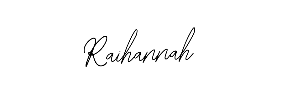 You should practise on your own different ways (Bearetta-2O07w) to write your name (Raihannah) in signature. don't let someone else do it for you. Raihannah signature style 12 images and pictures png