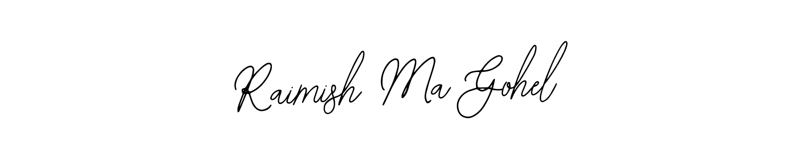 The best way (Bearetta-2O07w) to make a short signature is to pick only two or three words in your name. The name Raimish Ma Gohel include a total of six letters. For converting this name. Raimish Ma Gohel signature style 12 images and pictures png