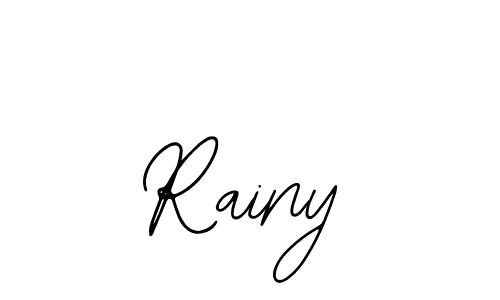 How to make Rainy name signature. Use Bearetta-2O07w style for creating short signs online. This is the latest handwritten sign. Rainy signature style 12 images and pictures png