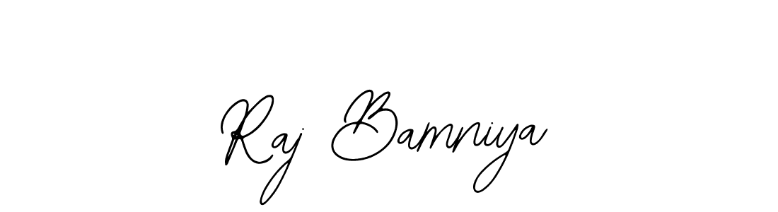 if you are searching for the best signature style for your name Raj Bamniya. so please give up your signature search. here we have designed multiple signature styles  using Bearetta-2O07w. Raj Bamniya signature style 12 images and pictures png