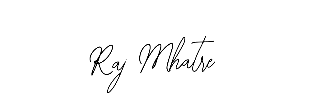 How to make Raj Mhatre name signature. Use Bearetta-2O07w style for creating short signs online. This is the latest handwritten sign. Raj Mhatre signature style 12 images and pictures png
