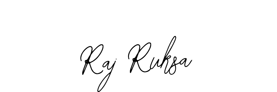 You should practise on your own different ways (Bearetta-2O07w) to write your name (Raj Ruksa) in signature. don't let someone else do it for you. Raj Ruksa signature style 12 images and pictures png