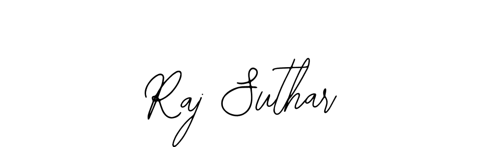 You should practise on your own different ways (Bearetta-2O07w) to write your name (Raj Suthar) in signature. don't let someone else do it for you. Raj Suthar signature style 12 images and pictures png