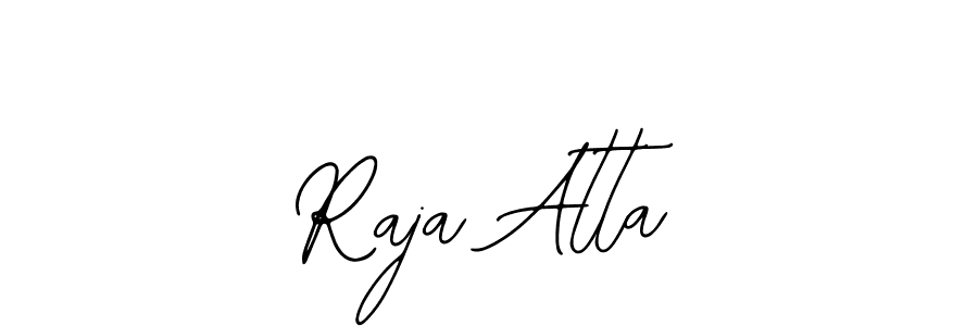 You should practise on your own different ways (Bearetta-2O07w) to write your name (Raja Atta) in signature. don't let someone else do it for you. Raja Atta signature style 12 images and pictures png