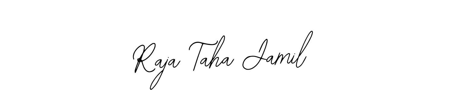 You should practise on your own different ways (Bearetta-2O07w) to write your name (Raja Taha Jamil) in signature. don't let someone else do it for you. Raja Taha Jamil signature style 12 images and pictures png