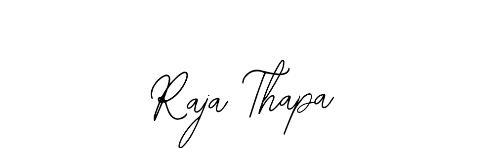 You should practise on your own different ways (Bearetta-2O07w) to write your name (Raja Thapa) in signature. don't let someone else do it for you. Raja Thapa signature style 12 images and pictures png