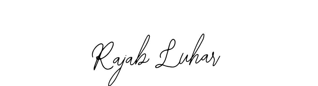 Also You can easily find your signature by using the search form. We will create Rajab Luhar name handwritten signature images for you free of cost using Bearetta-2O07w sign style. Rajab Luhar signature style 12 images and pictures png