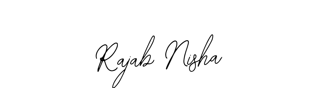 Also You can easily find your signature by using the search form. We will create Rajab Nisha name handwritten signature images for you free of cost using Bearetta-2O07w sign style. Rajab Nisha signature style 12 images and pictures png