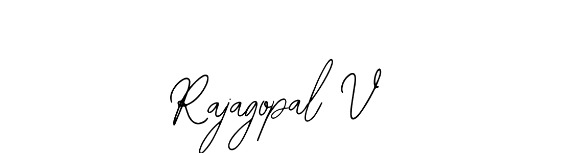 How to make Rajagopal V name signature. Use Bearetta-2O07w style for creating short signs online. This is the latest handwritten sign. Rajagopal V signature style 12 images and pictures png