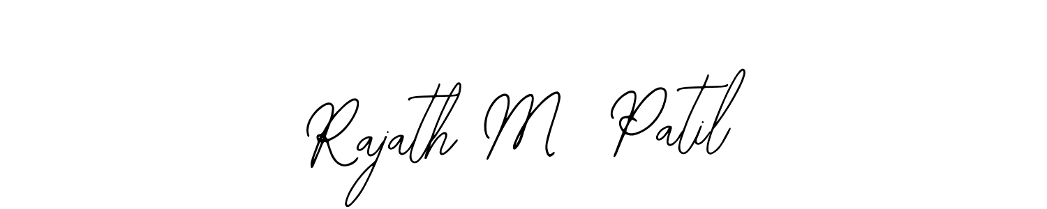 The best way (Bearetta-2O07w) to make a short signature is to pick only two or three words in your name. The name Rajath M  Patil include a total of six letters. For converting this name. Rajath M  Patil signature style 12 images and pictures png