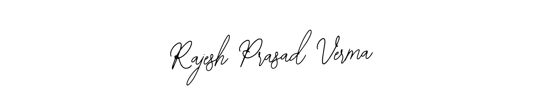 The best way (Bearetta-2O07w) to make a short signature is to pick only two or three words in your name. The name Rajesh Prasad Verma include a total of six letters. For converting this name. Rajesh Prasad Verma signature style 12 images and pictures png