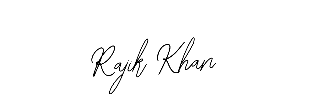 Bearetta-2O07w is a professional signature style that is perfect for those who want to add a touch of class to their signature. It is also a great choice for those who want to make their signature more unique. Get Rajik Khan name to fancy signature for free. Rajik Khan signature style 12 images and pictures png