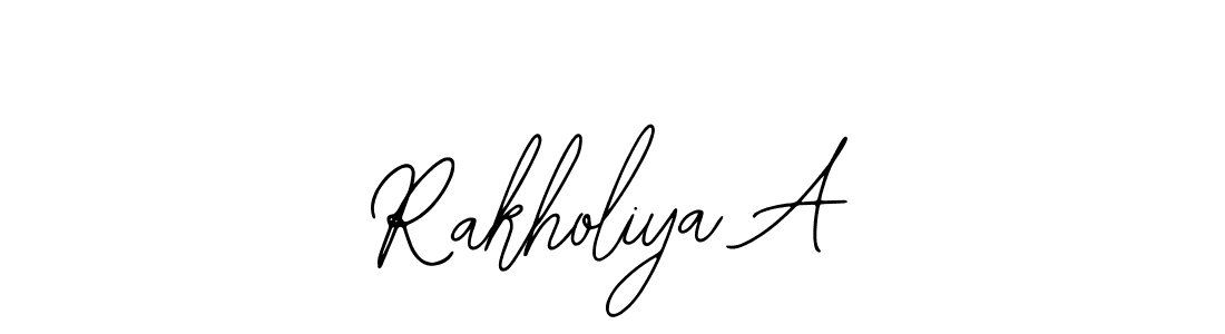 This is the best signature style for the Rakholiya A name. Also you like these signature font (Bearetta-2O07w). Mix name signature. Rakholiya A signature style 12 images and pictures png