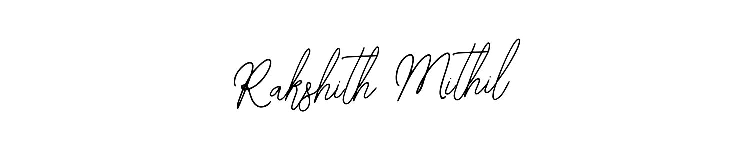 How to make Rakshith Mithil name signature. Use Bearetta-2O07w style for creating short signs online. This is the latest handwritten sign. Rakshith Mithil signature style 12 images and pictures png
