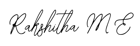You should practise on your own different ways (Bearetta-2O07w) to write your name (Rakshitha M E) in signature. Don't let someone else do it for you. Rakshitha M E signature style 12 images and pictures png