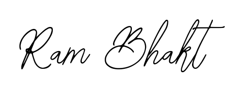 The Bearetta-2O07w font transforms the name Ram Bhakt into an executive sign with sharp precision and distinguished character. Ram Bhakt signature style 12 images and pictures png