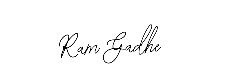 You should practise on your own different ways (Bearetta-2O07w) to write your name (Ram Gadhe) in signature. don't let someone else do it for you. Ram Gadhe signature style 12 images and pictures png