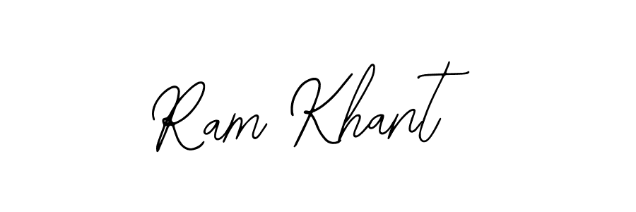 You should practise on your own different ways (Bearetta-2O07w) to write your name (Ram Khant) in signature. don't let someone else do it for you. Ram Khant signature style 12 images and pictures png