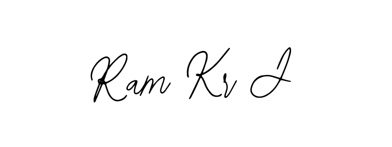 You should practise on your own different ways (Bearetta-2O07w) to write your name (Ram Kr J) in signature. don't let someone else do it for you. Ram Kr J signature style 12 images and pictures png