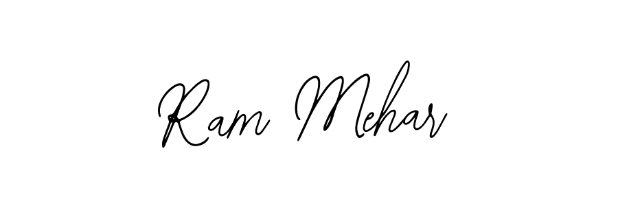 You should practise on your own different ways (Bearetta-2O07w) to write your name (Ram Mehar) in signature. don't let someone else do it for you. Ram Mehar signature style 12 images and pictures png
