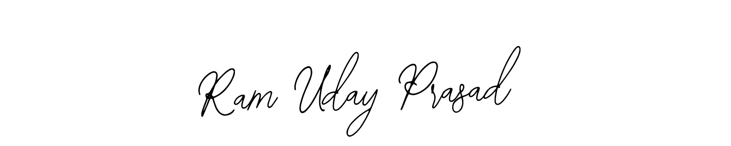 You should practise on your own different ways (Bearetta-2O07w) to write your name (Ram Uday Prasad) in signature. don't let someone else do it for you. Ram Uday Prasad signature style 12 images and pictures png