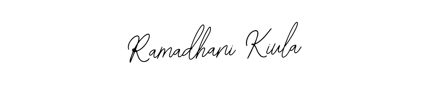 The best way (Bearetta-2O07w) to make a short signature is to pick only two or three words in your name. The name Ramadhani Kiula include a total of six letters. For converting this name. Ramadhani Kiula signature style 12 images and pictures png