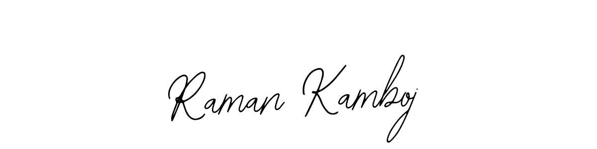 Bearetta-2O07w is a professional signature style that is perfect for those who want to add a touch of class to their signature. It is also a great choice for those who want to make their signature more unique. Get Raman Kamboj name to fancy signature for free. Raman Kamboj signature style 12 images and pictures png