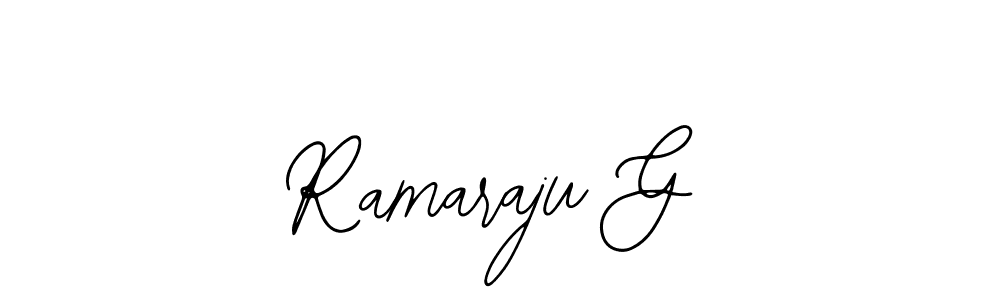 Use a signature maker to create a handwritten signature online. With this signature software, you can design (Bearetta-2O07w) your own signature for name Ramaraju G. Ramaraju G signature style 12 images and pictures png