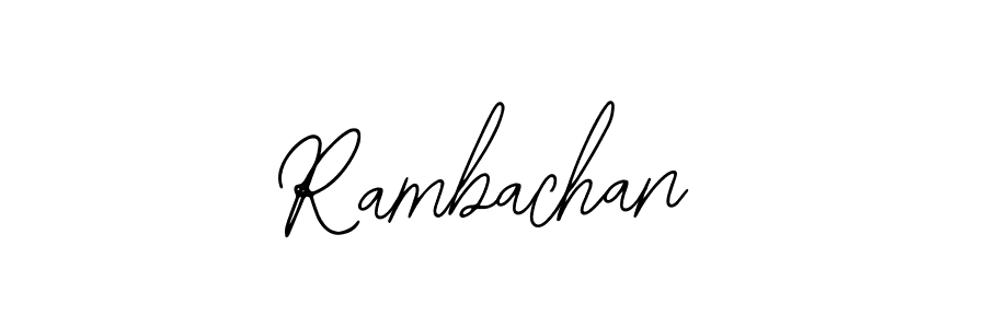 Use a signature maker to create a handwritten signature online. With this signature software, you can design (Bearetta-2O07w) your own signature for name Rambachan. Rambachan signature style 12 images and pictures png