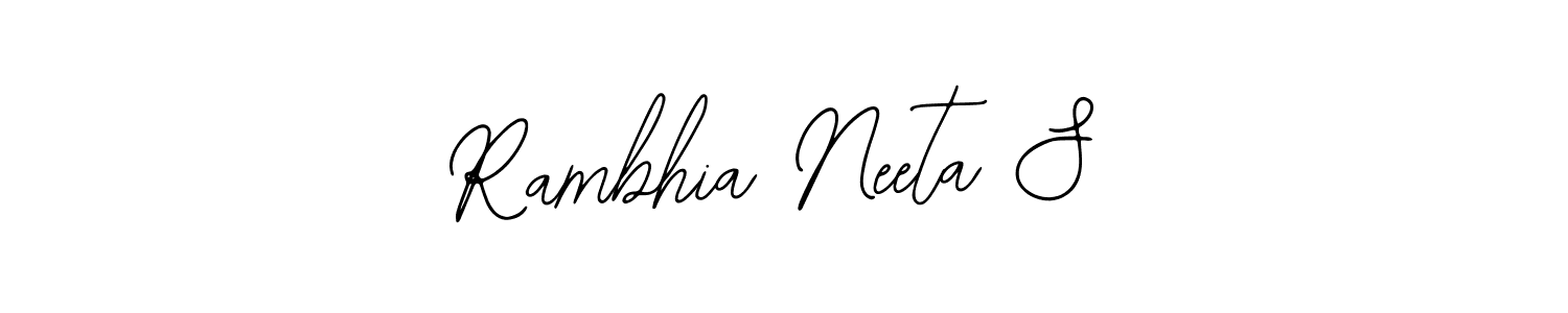 This is the best signature style for the Rambhia Neeta S name. Also you like these signature font (Bearetta-2O07w). Mix name signature. Rambhia Neeta S signature style 12 images and pictures png