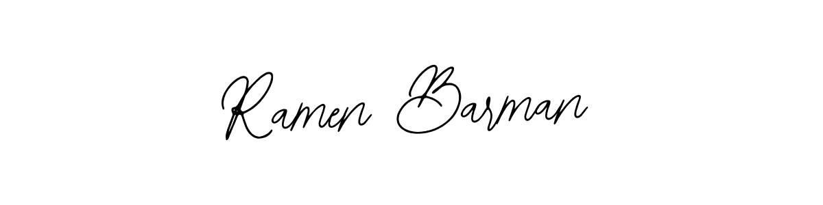 How to make Ramen Barman name signature. Use Bearetta-2O07w style for creating short signs online. This is the latest handwritten sign. Ramen Barman signature style 12 images and pictures png