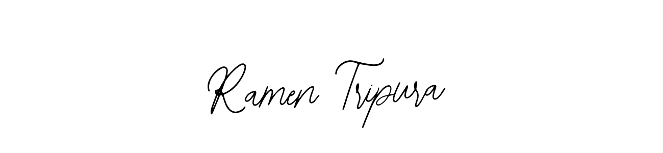 How to make Ramen Tripura name signature. Use Bearetta-2O07w style for creating short signs online. This is the latest handwritten sign. Ramen Tripura signature style 12 images and pictures png