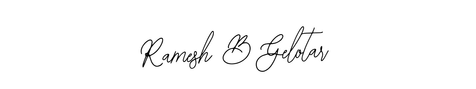Bearetta-2O07w is a professional signature style that is perfect for those who want to add a touch of class to their signature. It is also a great choice for those who want to make their signature more unique. Get Ramesh B Gelotar name to fancy signature for free. Ramesh B Gelotar signature style 12 images and pictures png