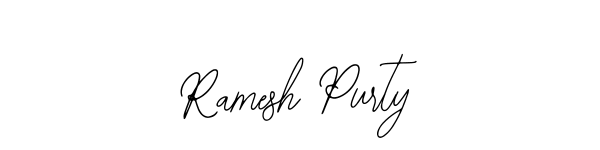 You should practise on your own different ways (Bearetta-2O07w) to write your name (Ramesh Purty) in signature. don't let someone else do it for you. Ramesh Purty signature style 12 images and pictures png