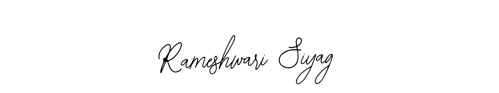 The best way (Bearetta-2O07w) to make a short signature is to pick only two or three words in your name. The name Rameshwari Siyag include a total of six letters. For converting this name. Rameshwari Siyag signature style 12 images and pictures png