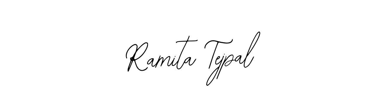 You should practise on your own different ways (Bearetta-2O07w) to write your name (Ramita Tejpal) in signature. don't let someone else do it for you. Ramita Tejpal signature style 12 images and pictures png