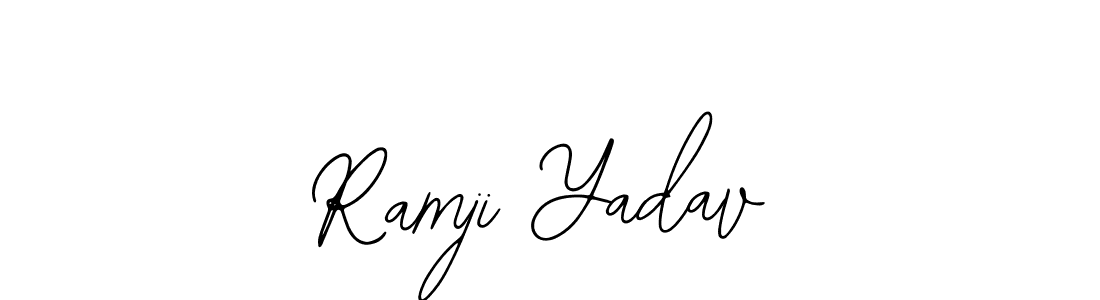 The best way (Bearetta-2O07w) to make a short signature is to pick only two or three words in your name. The name Ramji Yadav include a total of six letters. For converting this name. Ramji Yadav signature style 12 images and pictures png