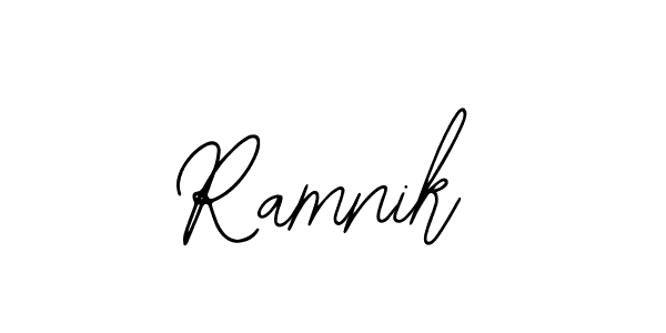 How to make Ramnik name signature. Use Bearetta-2O07w style for creating short signs online. This is the latest handwritten sign. Ramnik signature style 12 images and pictures png