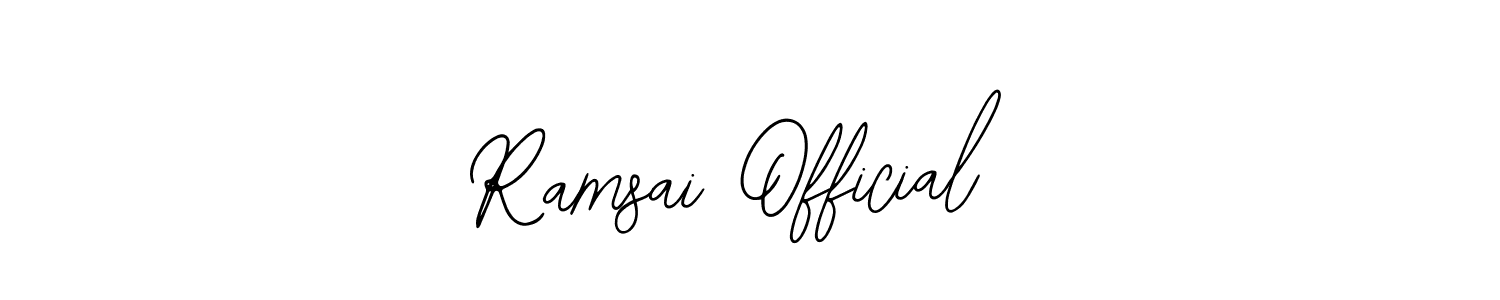 Use a signature maker to create a handwritten signature online. With this signature software, you can design (Bearetta-2O07w) your own signature for name Ramsai Official. Ramsai Official signature style 12 images and pictures png